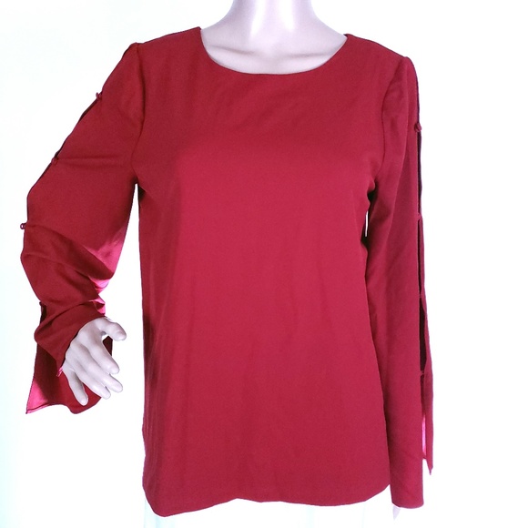 Kensie Women Top Blouse Open Sleeves with Button Size M - NWT - Picture 1 of 7